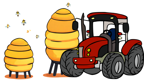 Tractore en bijenkorven